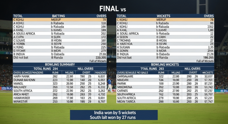 India National Cricket Team vs South Africa National Cricket Team Match Scorecard